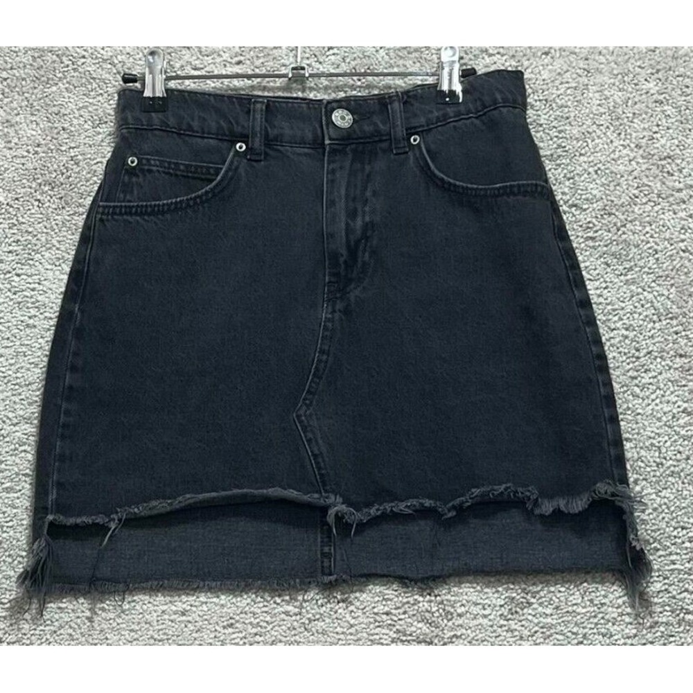 BDG Urban Outfitters Skirt‎ Women's Small Black Denim Mini Button Zip 5-Pockets